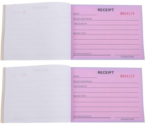 POPETPOP Carnet de Reçus de Paiement Lot de 2, Formulaires de Factures Commerciales 3 Volets, Papier Épais 14,6 X 10,5 Cm, Registre Pratique pour Petites Entreprises et Gestion Financière