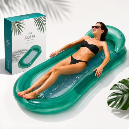 Materassino Gonfiabile VERDE (160 x 84 cm) - Rete RESISTENTE e Traspirante con Poggiatesta – Materassino Mare e Piscina Gonfiabile - RESISTENZA 110 kg - Relax Estate con Fondo in Maglia Fresca