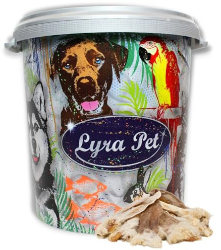 Lyra Pet® 5 kg Kaninchenohren mit Fell in 30 L Tonne | Naturbelassener Kausnack | Proteinreiches Leckerli für Hunde | Gut verträglich & darmreinigend | Nährstoffreicher Kaugenuss | Schonend getrocknet
