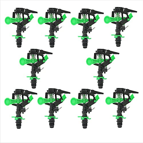 [Pack 10] Arrosage professionnel agricole sectoriel 1/2. Arroseur réglable en cercle partiel. Arroseur avec variation de rotation avec débit de 1,5/ 2,3 L/min. Distance de prise de vue 10-14m