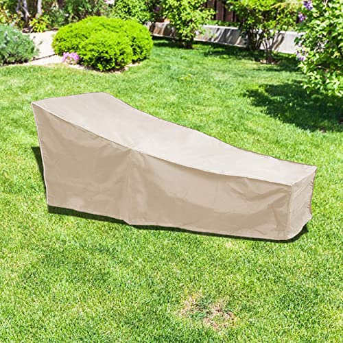 MOUMOUTEN Copertura Per Chaise Lounge da Esterno, Copertura Per Poltrona da Giardino Impermeabile in Taffettà di Poliestere, Copertura Per Mobili da Giardino Per Mobili da Giardino, Chaise(Beige)