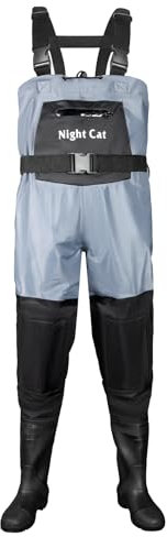 Night Cat Wathose Herren Damen Frauen Wathose mit Stiefeln wasserdichte Atmungsaktive Crosswater Blau Waders