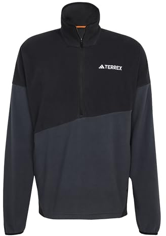 adidas Hombre Terrex Multi Climawarm Fleece Anorak Sweatshirt, Black/Carbon, M
