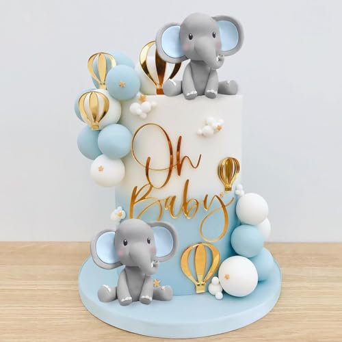 Oh Baby Elefante Decorazioni Torta, 21 Pezzi per Compleanni e Baby Shower
