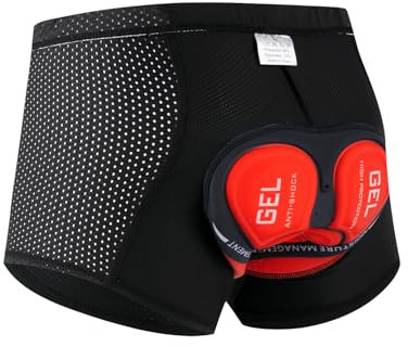 Turbovera Herren Fahrradhose Radsport Unterhose, Gepolstertem Silikonsitzpolster, Atmungsaktiv und Elastisch Fahrradshorts 3XL