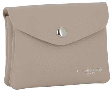 Porte-Monnaie et Cartes en Similicuir Souple - Portefeuille Pochette à Magnétique - Taille Petite - Pratique Léger - Beige