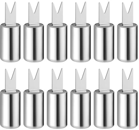 scyca Porta pannocchie di mais per pannocchie di mais – 12 spiedini di mais con manico comodo | fermaglio portatile per pannocchie di mais in acciaio inox per barbecue e campeggio