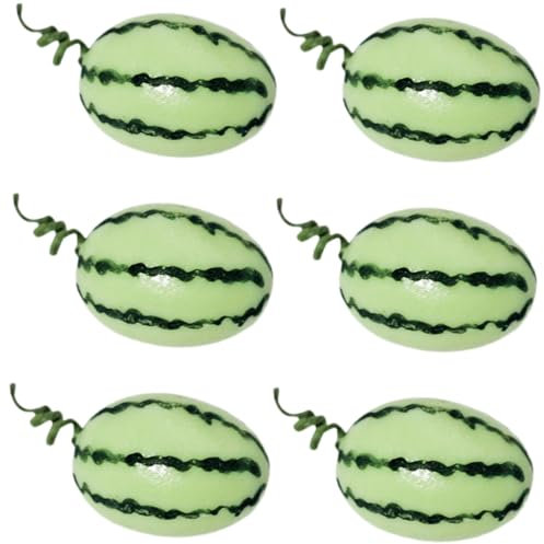 Vaguelly 6pcs Miniature Watermelon Models for Dollhouse Decor Realistic Fruit Figurines for Mini House Scene Layouts Accessories for Boys and Girls and Family