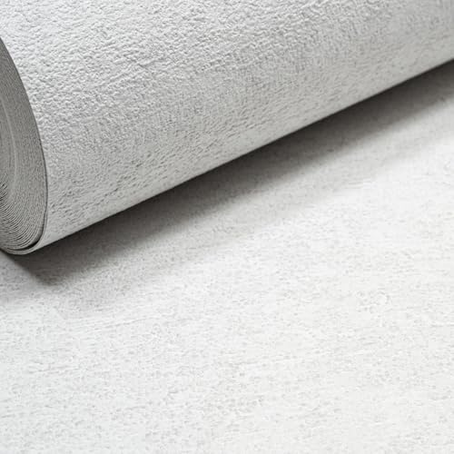 SOPHIE LAURENCE Plain Pale Grey Wallpaper Textured Thick Free Match Paste Wall Lounge Hallway