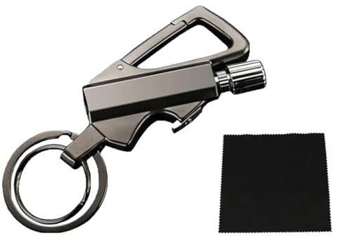 Feuerzeug mit permanentem Streichholz und Infinity-Funktion, Portable Multifunctional Ignition Device, Flaschenöffner Wasserdichter Tragbarer Feuerstein, Outdoor (Black)