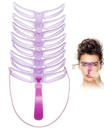 YIPFEN Plantillas de Cejas 8 Piezas Reutilizables de Plástico para Principiantes, Estilo Preciso DIY, Maquillaje Rápido y Cejas Impecables.
