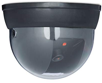 Relaxdays 3 x Dummy Kamera im Sicherheits Set, Dome Kamera mit LED, Verstellbarer Kamerawinkel, für außen und innen
