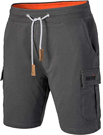 Mount Swiss Cargoshorts herr, bermudashorts för män med 6 fickor och kardborreband/ dragkedja, kortbyxor i klassiska färger, storlek S–8XL, antracit, 6XL