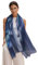 Prettystern Damen XXL Seidentuch Stola Sommer-Tuch SeidenSchal Pareo Sarong Abendkleid Umschlagtuch bunt blau Y16