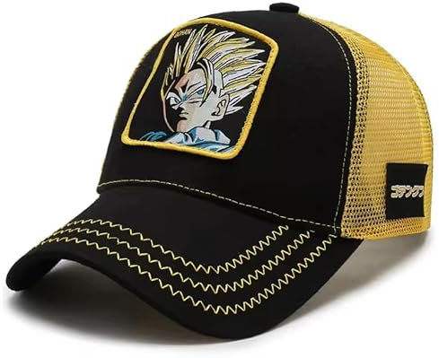 INN Gorra de beísbol Unisex con Motivos Bola de dragón. Algodón y Poliester. Diámetro Cabeza 56-60cm. Fan Anime (Amarillo)