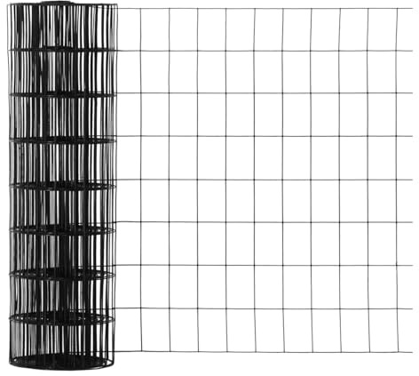 Fencer Wire Vinyl Coated 16 Gauge Welded Fence Wire Roll, Mesh Size 2-Inch x 3-Inch, Black Metal Garden Fencing Wire Grid Hardware Cloth, Multiple Use for Home Improvement