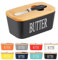 Porcelain Butter Dish, European Size Ceramic Butter Container with Wooden Lid, Butter Container with High Quality Silicone Seal, Perfect for Butter, Nuts, Cheese, 650ml