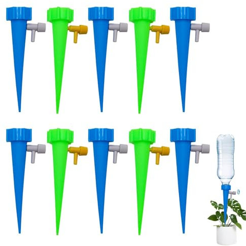 10 Piezas Riego por Goteo Automático Kit, Riego Automatico Macetas, Dispositivos de Riego de Plantas, Sistema de Riego Automático, Ajustable Dispositivo de Riego por Ggoteo, para Plantas