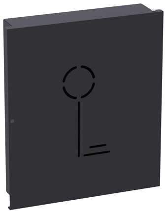 VOSSBACH Edelstahl Schlüsselkasten Schwarz 8 Haken Magnetverschluss Schlüsselbox Schlüssel Kasten Box