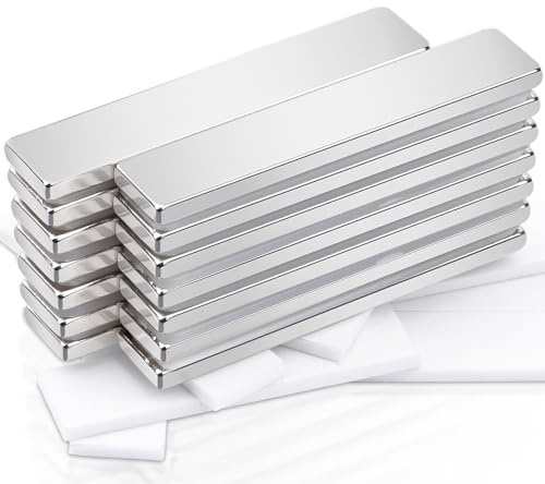 14 imanes de neodimio extrafuertes Grandes 50 x 10 x 3 mm imanes rectangulares imanes Adhesivos Fuertes imanes de Tierras Raras autoadhesivos Fuertes para armarios de Cocina