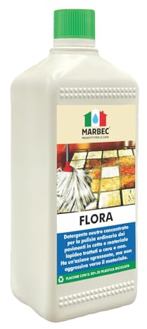 MARBEC FLORA 1LT Detergente per pavimenti in cotto e materiali lapidei, ideale per la pulizia ordinaria di superfici trattate e non.