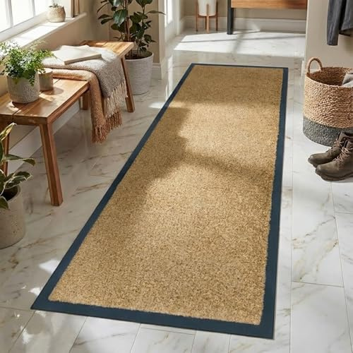 Rugs Inn Twist Rubber Runner Rug – Outdoor & Indoor Heavy Duty Non-Slip Runner Rugs for Kitchen Garden, Inside & Outside Floor Mats, Waterproof and Dirt Trapper Entrance Mat(Beige, 60x180 cm)