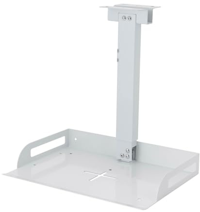 NoneDanGee Universell projektorhållare för tak/vägg, justerbar höjd 34–56 cm till 14 kg bricka 35 x 22 cm, universell projektorprojektor, takhållare för projektorer, routrar etc (vit)