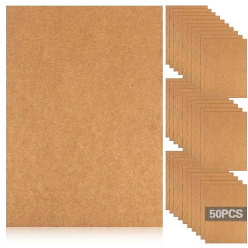 Gohytal 50 fogli di carta kraft, formato A4, cartone marrone, 250 g/m², cartoncino per bricolage, carta kraft marrone, per fai da te, pittura, creazione di biglietti, inviti, menù, scrapbook, fai da