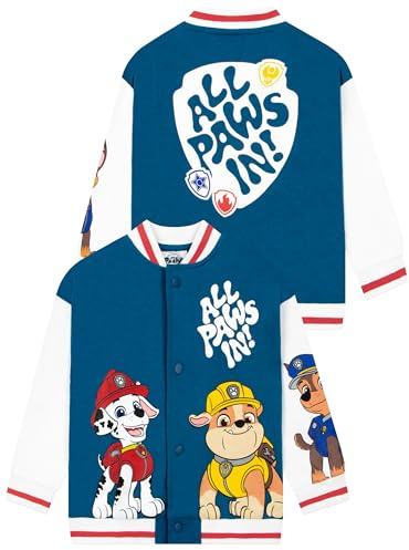 PAW Patrol Pojkar Bomberjacka, Chase, Rubble Och Marshall Pojkjacka, Bomulls Baseballjacka, Blå 122