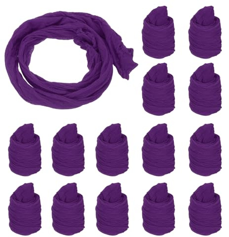 QUARKZMAN Medias De Nylon Tela De Flores 65cm/25.6 Malla Elástica Seda De Nylon Kit De Manualidades Florales DIY Para Hacer Flores Decoración De Bodas (Morado Oscuro Paquete De 25)