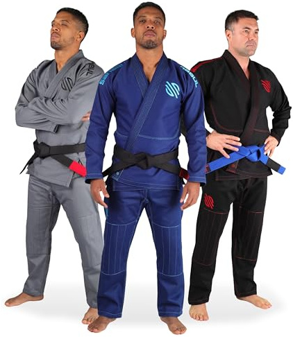 Sanabul Essential BJJ Gi for Men Brazilian Jiu Jitsu Gi Lightweight Preshrunk Fabric for Jiu-Jitsu Training & Competition - Navy, A0
