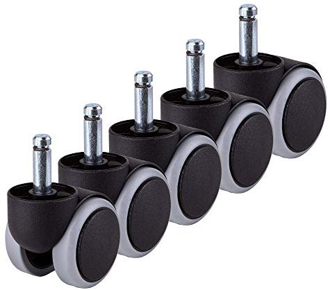 (5 Stück) 50 mm Gummistuhlräder Bürostuhl Rollen Ersatzräder Zwillingsrollen Schwenkräder Universalstiele Für Ersatzrollen Keine Kratzer Langer Stiel (5, Ø 10mm)