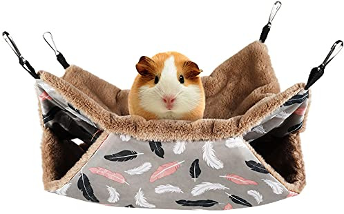SRJE Hamacs de Cage pour Animaux de Compagnie à Double Couche Hamac pour lit Suspendu Rongeur Petits Animaux Hamac pour rongeurs pour Chinchillas, furets, Rats, Hamsters et cobayes