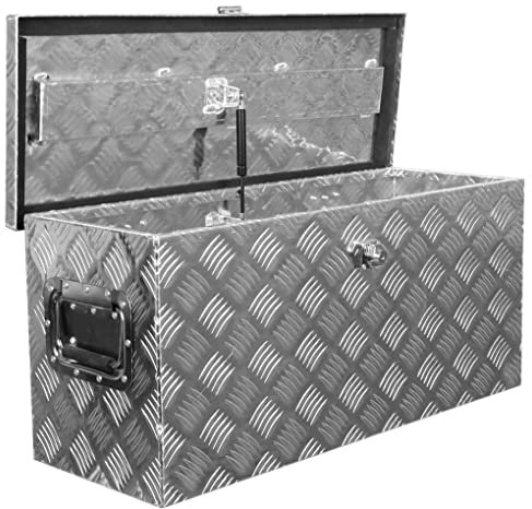 Truckbox D075 Deichselbox, Werkzeugbox, Alu Riffelblech, Transportbox, Alu Transportkiste, Anhängerkiste- ca. 71 Liter