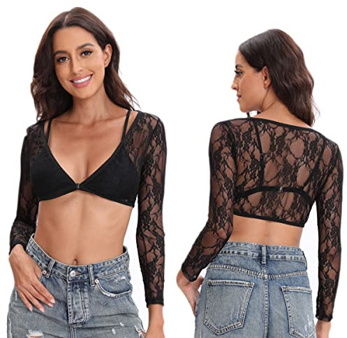 Buliezy Coprispalle da Donna in Pizzo con Maniche a 3/4, estive, Cardigan a Maniche Lunghe, per Abiti, Matrimoni, Costumi da Bagno