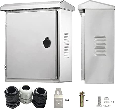 GTYORUS Edelstahl Schaltschrankl,40 X 30 X 14CM Anschlusskasten, Eingebaute isolierende Montageplatte, Wasserdicht Wandmontiert Elektroverteiler