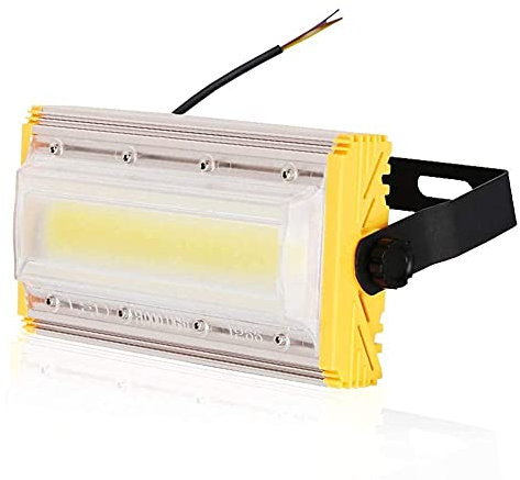 TONZN 50W Floodlight Outdoor COB Work Light, Projector Reflector Lamp, Waterproof Spotlight Construction Lamp Lighting,WarmWhite