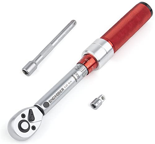 BINGCOBBER 1/4-inch Torque Wrench Set - Dual-Direction, 90-Tooth Ratchet Head, Adjustable 5-25Nm, ±3% Accuracy