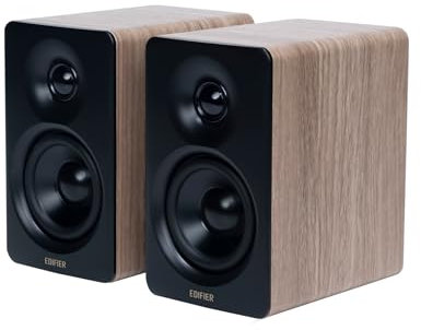 Edifier M60 Multimedia-Lautsprecher Bluetooth 5.3, 66W RMS, Hi-Res Audio & Hi-Res Wireless Audio, LDAC, 3 Mittelbass & 1 Hochtöner, USB-C & Aux-Eingänge, Kompakter Desktop Lautsprecher - Klasse Oak