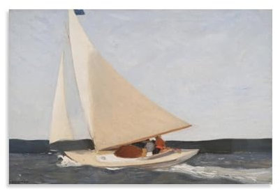 REDCHAMBER Poster sur toile Edward Hopper Peintre américain Motif voile 30 x 45 cm