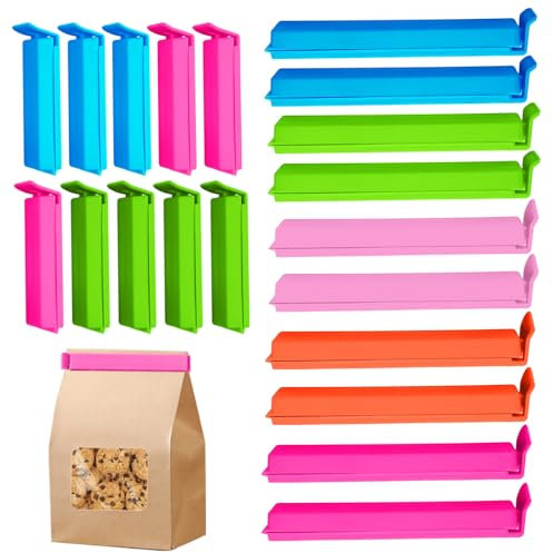 20 Stück Verschlussclips, Tütenclips, 7cm und 11cm Clips für Tüten, Verschlussklammern Bunt, Klipser für Tüten Gute Dichtleistung, Verschlussclips für Lebensmittel, Küche Aufbewahrung & Organisation