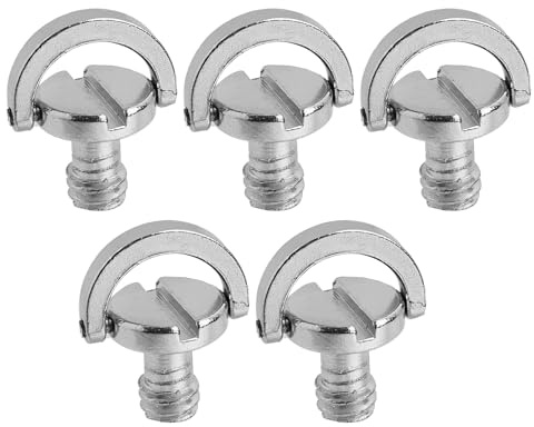 Yenvory 1/4 tums kamerafästskruvar, 5 stycken, snabbkoppling D-ring skruvar för DSLR-kamera, stativ, monostativ och snabbkopplingsplatta