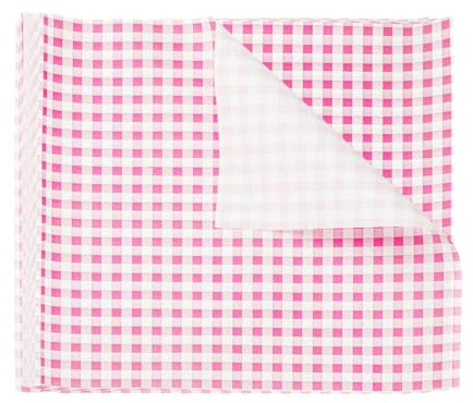QUARKZMAN 30 Fogli Carta Oleata Quadrata a Quadretti 25x25cm Carta da Imballaggio per Alimenti Cerata Secchi Assorbente per Forno Cestini da Picnic Pane Hamburger, Rosa