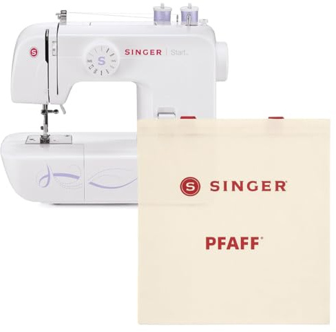 Singer Start 1306 Macchina da Cucire Meccanica | Bundle con Borsa Originale SVP | Macchina da Cucire Singer Economica per Principianti | 6 Punti di Cucitura, Leggera e Compatta