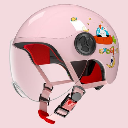 Barnhjälm För 3-12 År, Pojkar Och Flickor, Mopedhjälm Med Solskydd, Öppen Motorcykelhjälm, ECE 22.06 Godkänd C,48-54cm