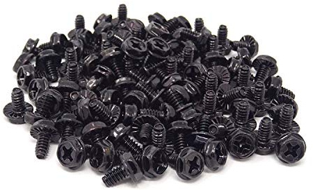 Honbay 100PCS 6#-32x6 Hex Phillips Head Replacement PC Computer Case Mounting Screws Fastener for Building Repairing and Maintaining Computer Systems (Black Zinc)