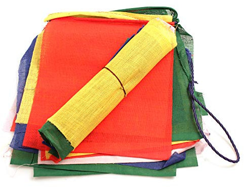 YAKEBA | Wunschfahnen traditionell - 2,50 Meter | 10 Fähnchen (je 17x17cm) | 100% Baumwolle | Wimpelkette Stoff outdoor | Gartendeko…