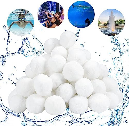 Aitsite Filterbälle 1300g 14.8 Liter Filter Balls (mit Wäschenetze) Ersetzen 46 Kg Filtersand Für Pool Sandfilter, Schwimmbad, Filterpumpe