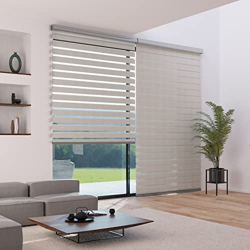 MADECOSTORE Store Enrouleur Jour Nuit alutech avec Coffre - Gamme Must - Lin - L203 x H250cm