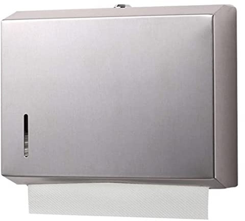 LIOONS robust Papiertuchspender Papierhandtuchspender Edelstahl Wandmontierter Toilettenpapierhalter Tablett Matt Badezimmer Kommerzieller Toilettenpapierhalter Hohe Kapazität